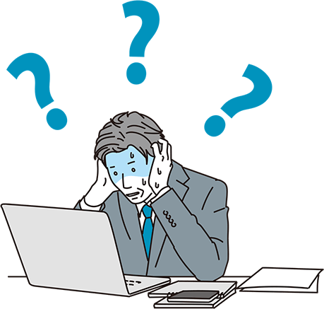 頭を抱える男性のイラスト